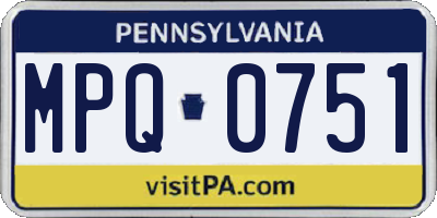 PA license plate MPQ0751
