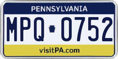 PA license plate MPQ0752