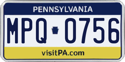 PA license plate MPQ0756
