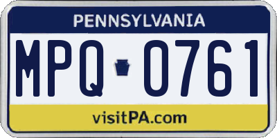 PA license plate MPQ0761