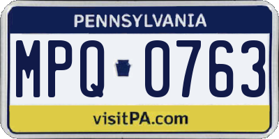 PA license plate MPQ0763