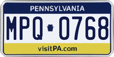 PA license plate MPQ0768