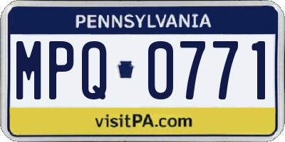 PA license plate MPQ0771