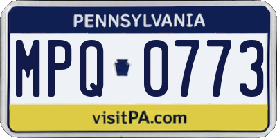 PA license plate MPQ0773