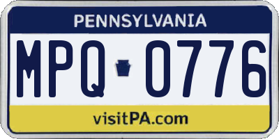 PA license plate MPQ0776