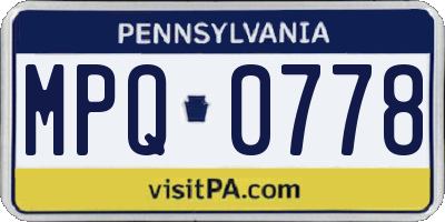 PA license plate MPQ0778