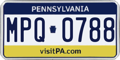 PA license plate MPQ0788