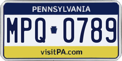 PA license plate MPQ0789