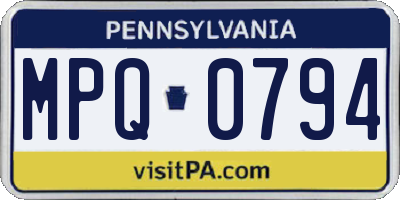 PA license plate MPQ0794
