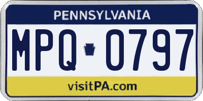 PA license plate MPQ0797