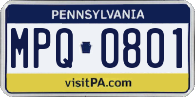 PA license plate MPQ0801