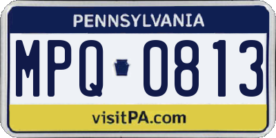 PA license plate MPQ0813