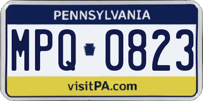 PA license plate MPQ0823