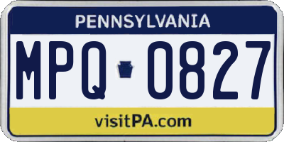 PA license plate MPQ0827