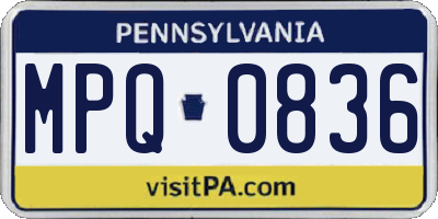 PA license plate MPQ0836