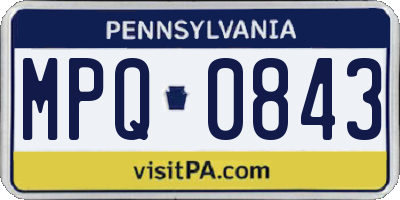 PA license plate MPQ0843