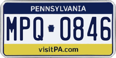 PA license plate MPQ0846