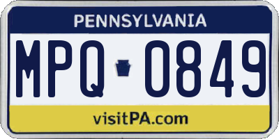 PA license plate MPQ0849