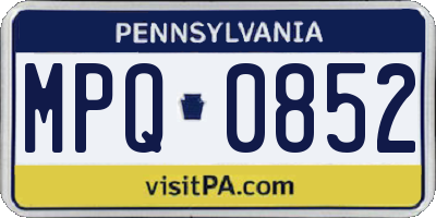 PA license plate MPQ0852