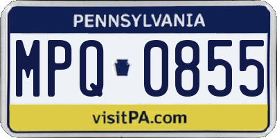 PA license plate MPQ0855