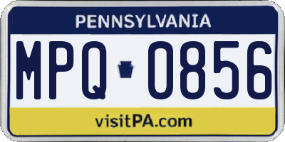 PA license plate MPQ0856