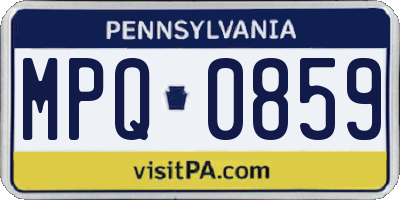 PA license plate MPQ0859