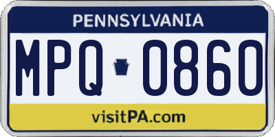 PA license plate MPQ0860