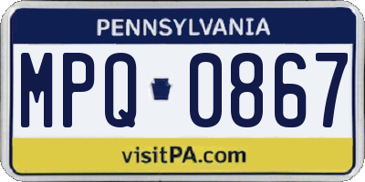 PA license plate MPQ0867