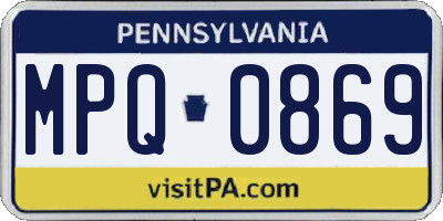 PA license plate MPQ0869