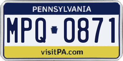 PA license plate MPQ0871