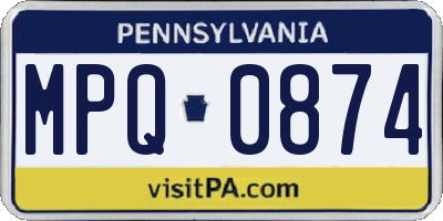 PA license plate MPQ0874