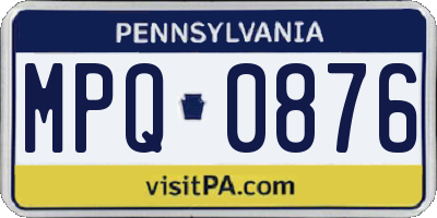 PA license plate MPQ0876