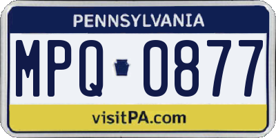 PA license plate MPQ0877