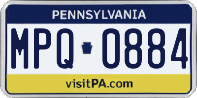 PA license plate MPQ0884