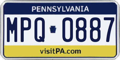 PA license plate MPQ0887