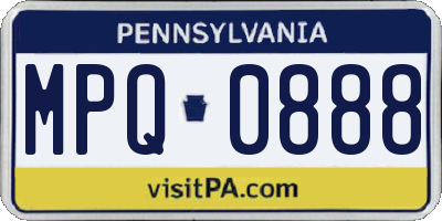PA license plate MPQ0888