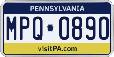 PA license plate MPQ0890
