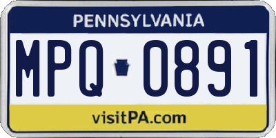 PA license plate MPQ0891