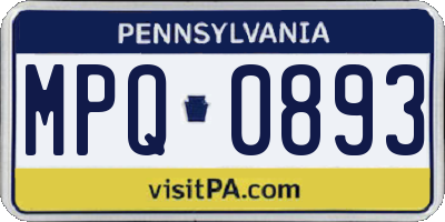 PA license plate MPQ0893