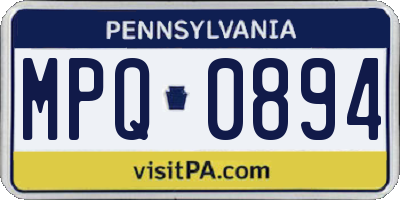 PA license plate MPQ0894