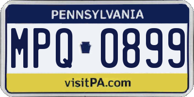 PA license plate MPQ0899