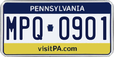 PA license plate MPQ0901