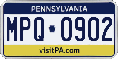 PA license plate MPQ0902