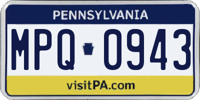 PA license plate MPQ0943