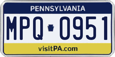 PA license plate MPQ0951