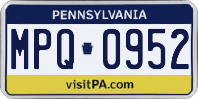 PA license plate MPQ0952