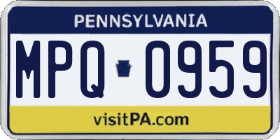 PA license plate MPQ0959