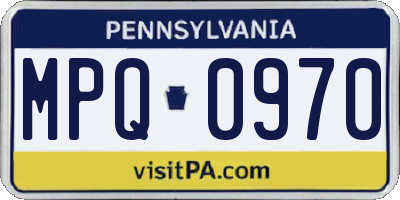 PA license plate MPQ0970
