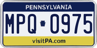 PA license plate MPQ0975