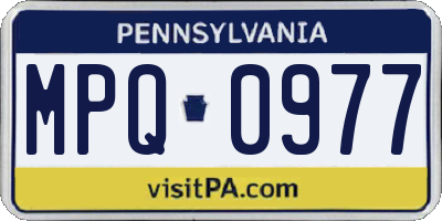 PA license plate MPQ0977